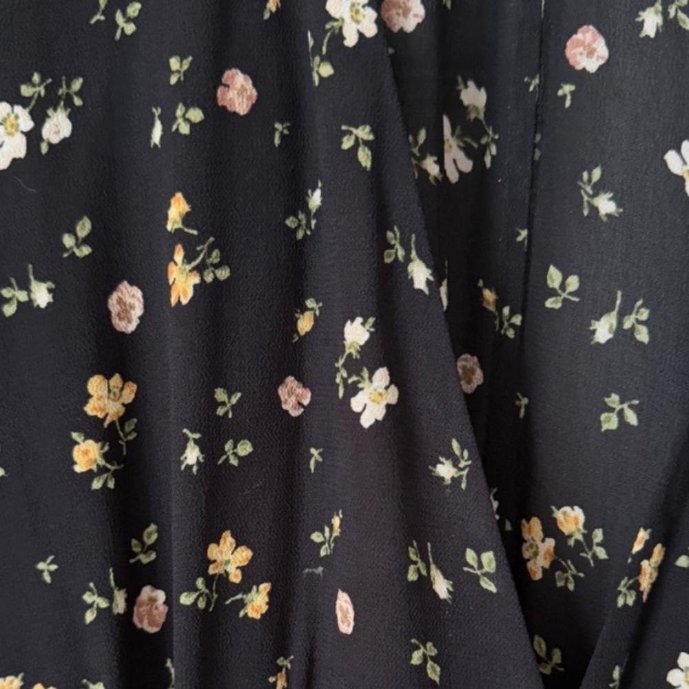 REFORMATION Winslow Black Floral Maxi Wrap Dress Kimono French Girl BOHO M L NEW - Picture 6 of 10